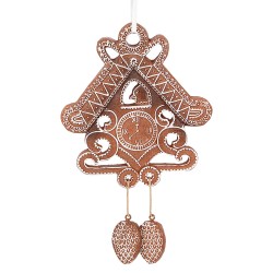 Clayre & Eef Pendentif de Noël 12x2x18 cm Marron Plastique