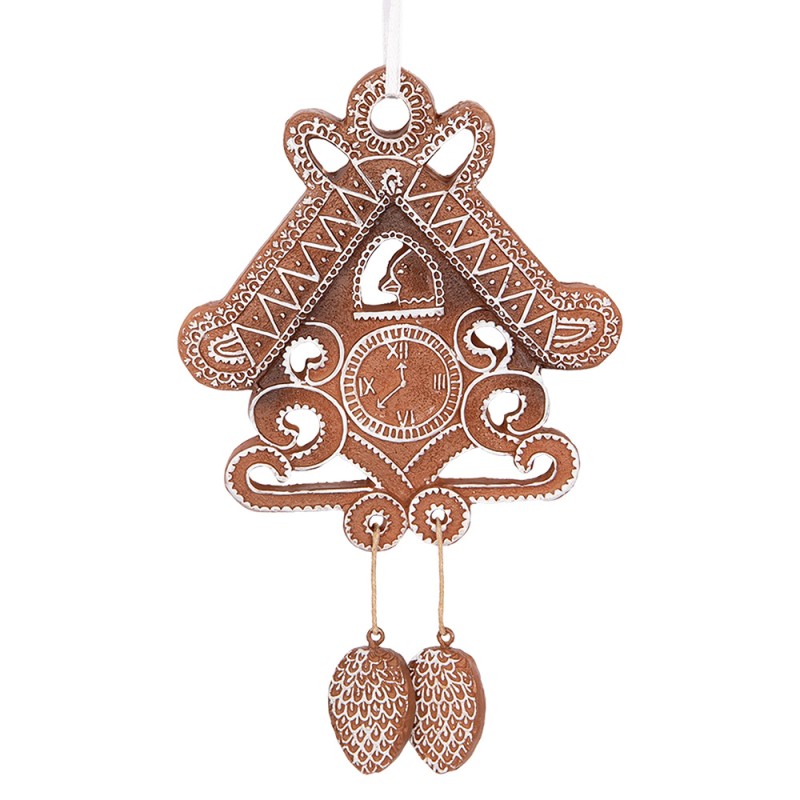 Clayre & Eef Pendentif de Noël 12x2x18 cm Marron Plastique