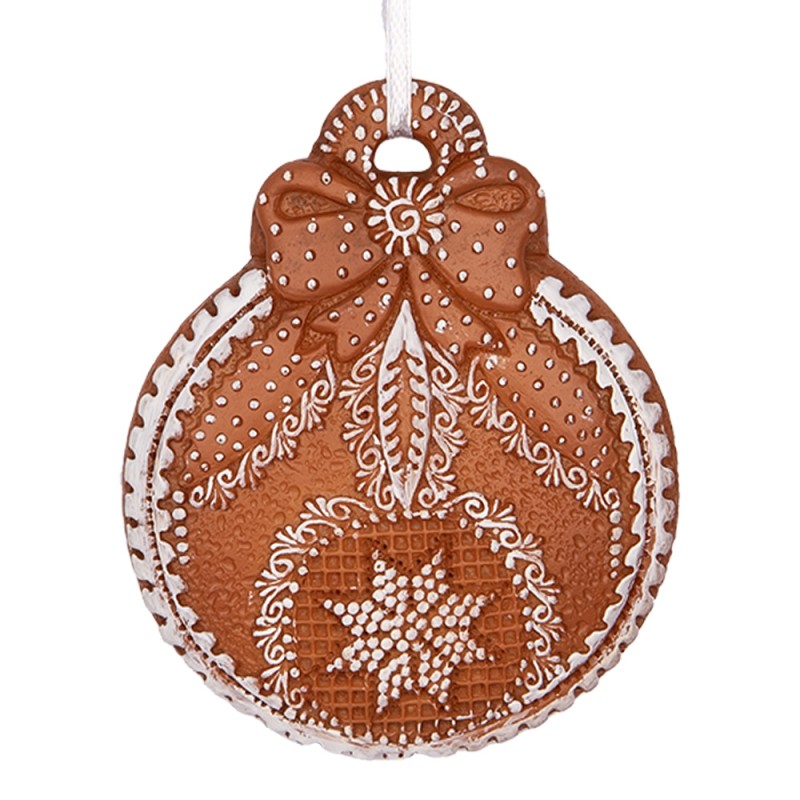Clayre & Eef Pendentif de Noël 8x2x10 cm Marron Plastique