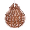Clayre & Eef Pendentif de Noël 8x2x10 cm Marron Plastique