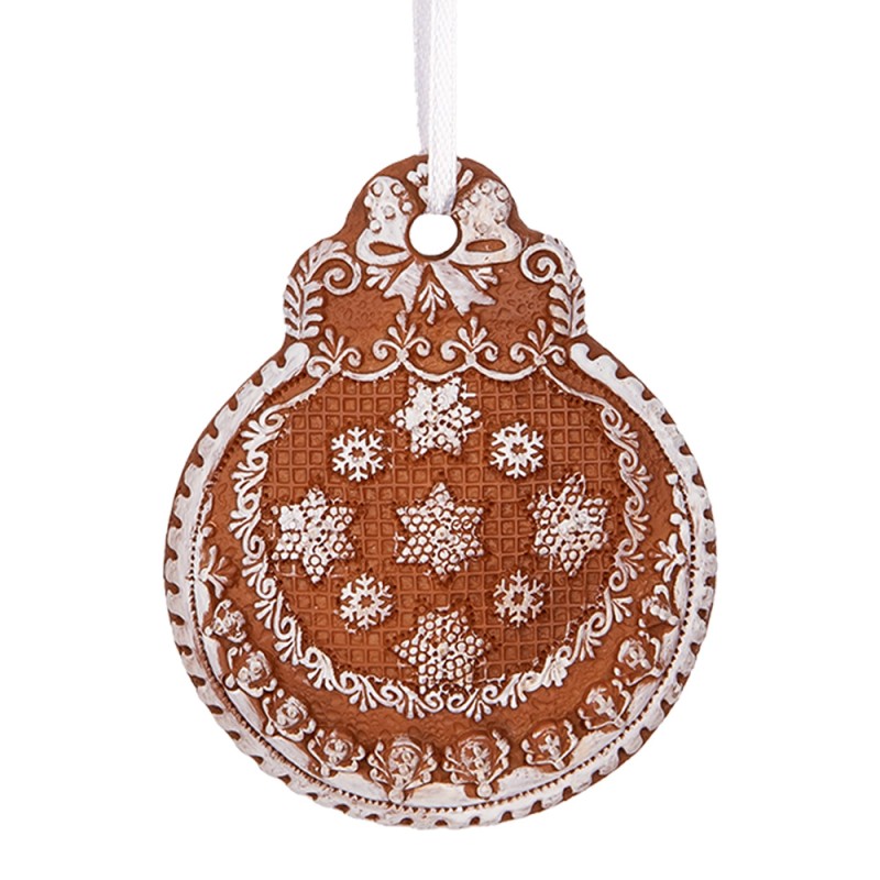 Clayre & Eef Pendentif de Noël 8x2x10 cm Marron Plastique