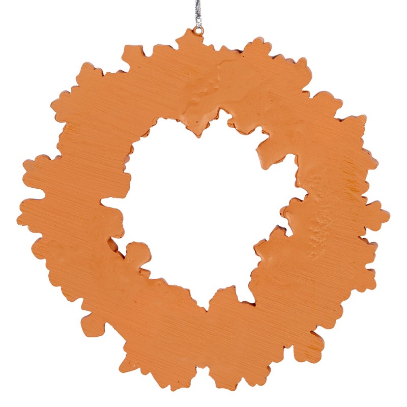 Clayre & Eef Pendentif de Noël Ø 18x2 cm Marron Plastique