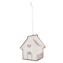 Clayre & Eef Ornamento Natalizio Casa di pan di zenzero 9x1x10 cm Bianco Plastica
