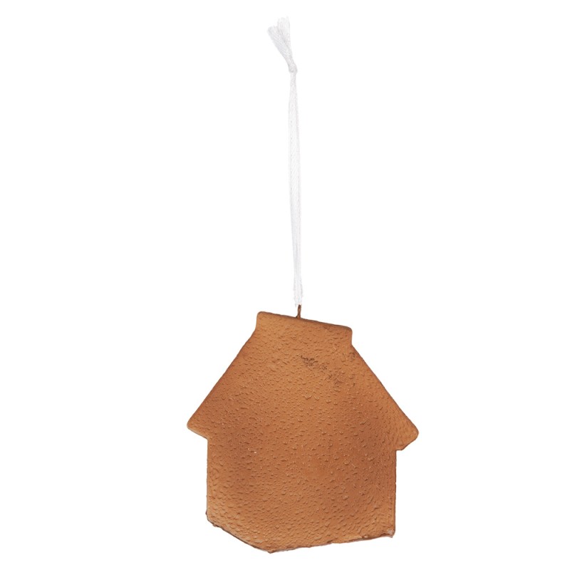 Clayre & Eef Ornamento Natalizio Casa di pan di zenzero 9x1x10 cm Bianco Plastica