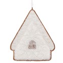 Clayre & Eef Kersthanger Gingerbread house 9x1x10 cm Wit Kunststof