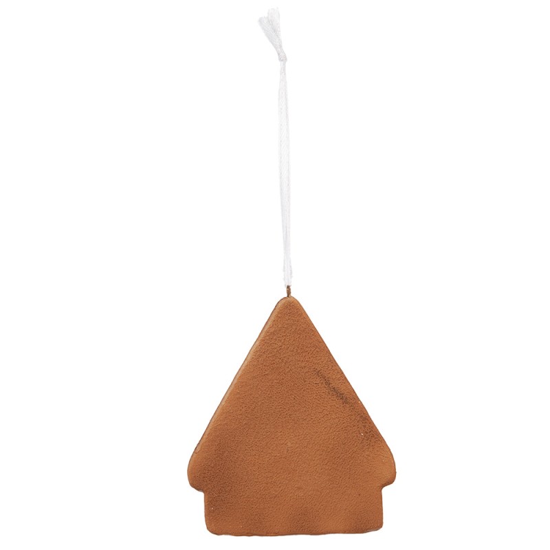 Clayre & Eef Kersthanger Gingerbread house 9x1x10 cm Wit Kunststof