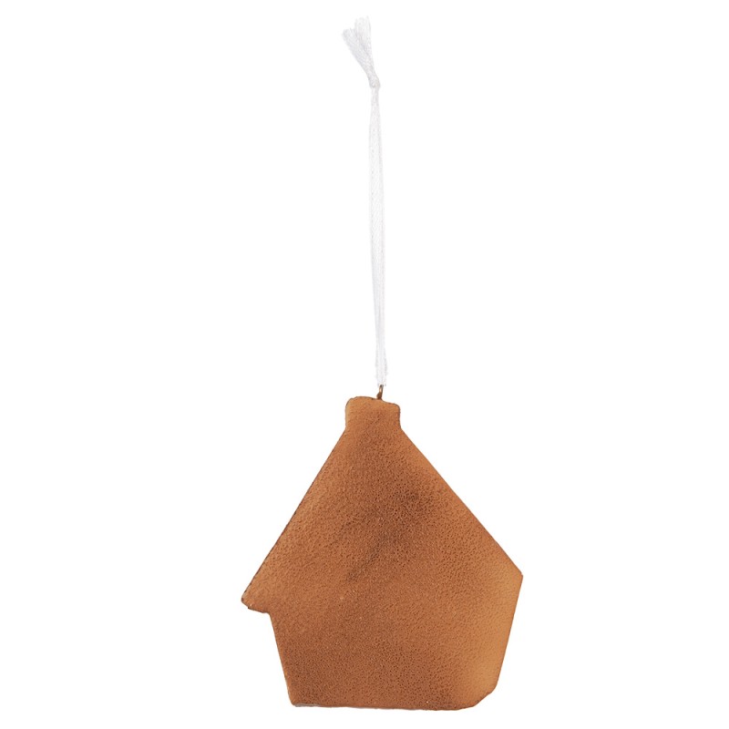 Clayre & Eef Ornamento Natalizio Casa di pan di zenzero 9x1x10 cm Bianco Plastica