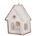 Clayre & Eef Ornamento Natalizio Casa di pan di zenzero 9x1x10 cm Bianco Plastica