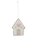 Clayre & Eef Weihnachtsanhänger Lebkuchenhaus 8x1x10 cm Grün Kunststoff