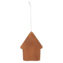 Clayre & Eef Weihnachtsanhänger Lebkuchenhaus 8x1x10 cm Grün Kunststoff