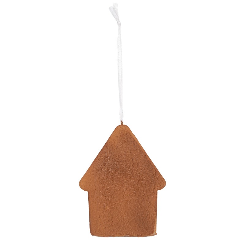 Clayre & Eef Weihnachtsanhänger Lebkuchenhaus 8x1x10 cm Grün Kunststoff