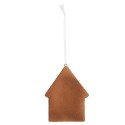 Clayre & Eef Pendentif de Noël Maison en pain d'épices 8x1x10 cm Bleu Plastique