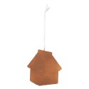 Clayre & Eef Christmas Ornament Gingerbread house 9x1x10 cm Blue Plastic