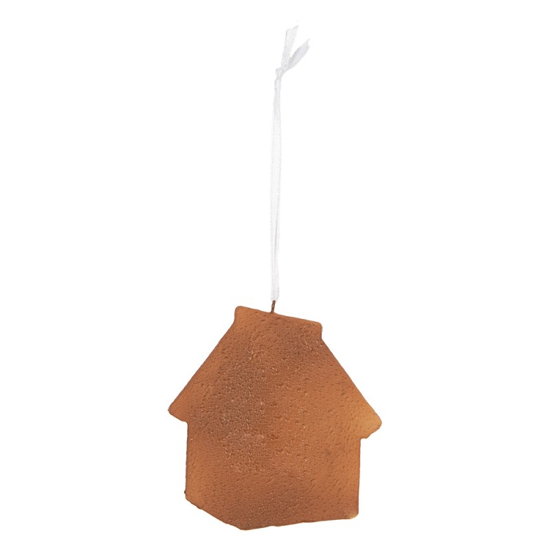 Clayre & Eef Christmas Ornament Gingerbread house 9x1x10 cm Blue Plastic