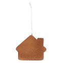 Clayre & Eef Christmas Ornament Gingerbread house 9x1x8 cm Pink Blue Plastic