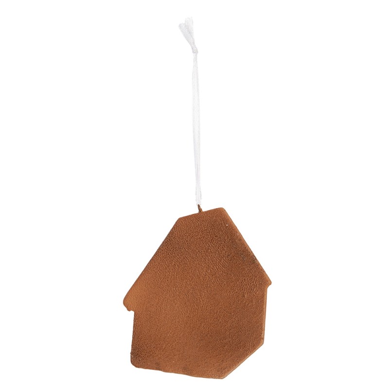 Clayre & Eef Kersthanger Gingerbread house 9x1x10 cm Blauw Roze Kunststof