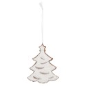 Clayre & Eef Kersthanger Kerstboom 9x1x10 cm Wit Kunststof