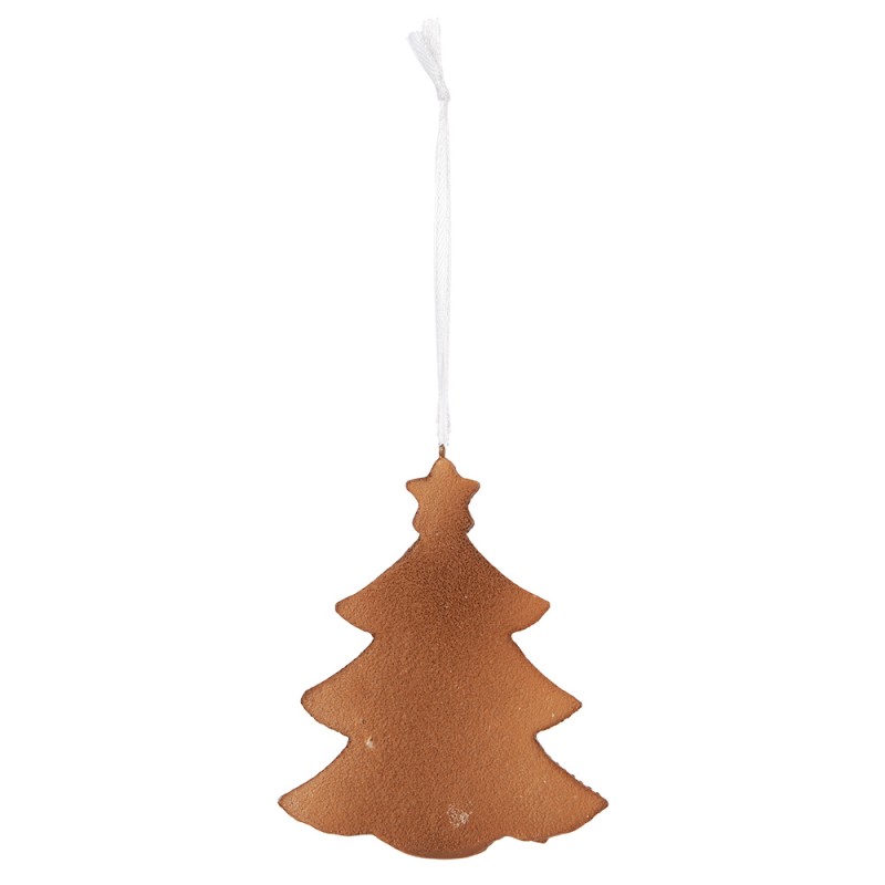 Clayre & Eef Kersthanger Kerstboom 9x1x10 cm Wit Kunststof