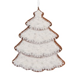 Clayre & Eef Kersthanger Kerstboom 9x1x10 cm Wit Kunststof