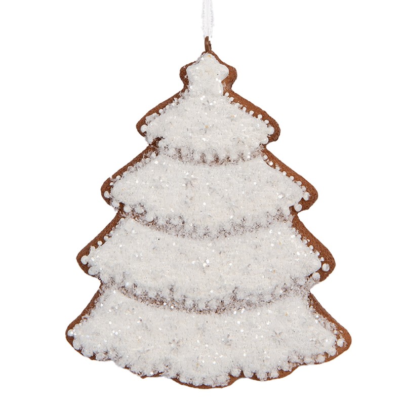 Clayre & Eef Kersthanger Kerstboom 9x1x10 cm Wit Kunststof