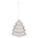 Clayre & Eef Kersthanger Kerstboom 9x1x10 cm Wit Kunststof