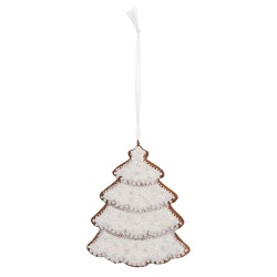 Clayre & Eef Kersthanger Kerstboom 9x1x10 cm Wit Kunststof