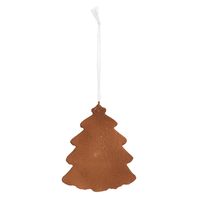 Clayre & Eef Kersthanger Kerstboom 9x1x10 cm Wit Kunststof