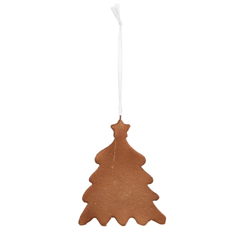 Clayre & Eef Pendentif de Noël Sapin de Noël 9x1x10 cm Blanc Plastique