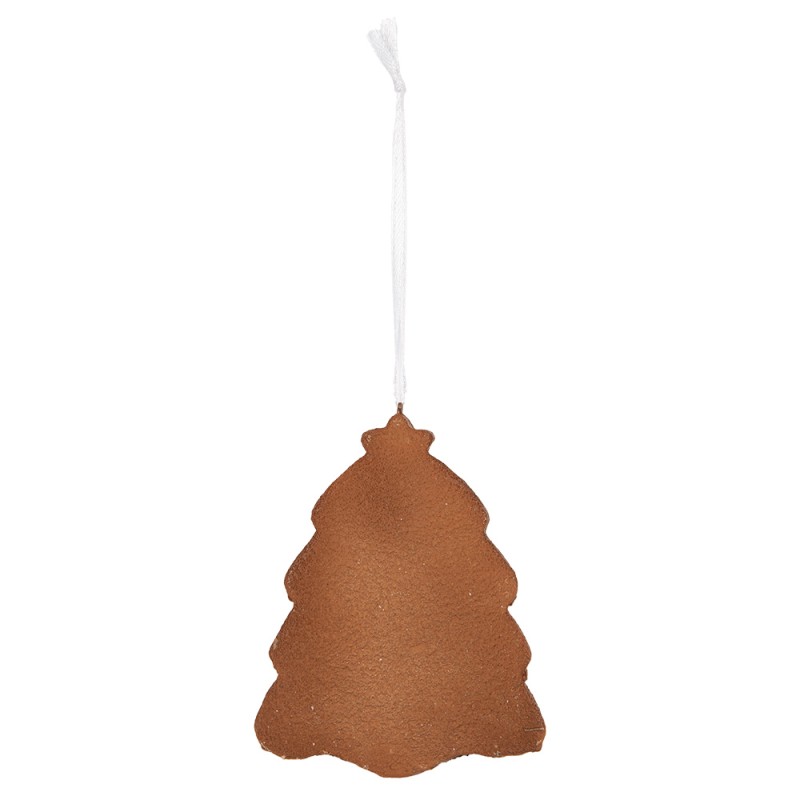 Clayre & Eef Pendentif de Noël Sapin de Noël 8x1x10 cm Blanc Plastique