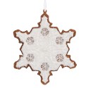 Clayre & Eef Pendentif de Noël Flocon de neige 9x1x10 cm Blanc Plastique