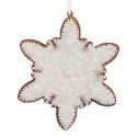 Clayre & Eef Pendentif de Noël Flocon de neige 9x1x10 cm Blanc Plastique