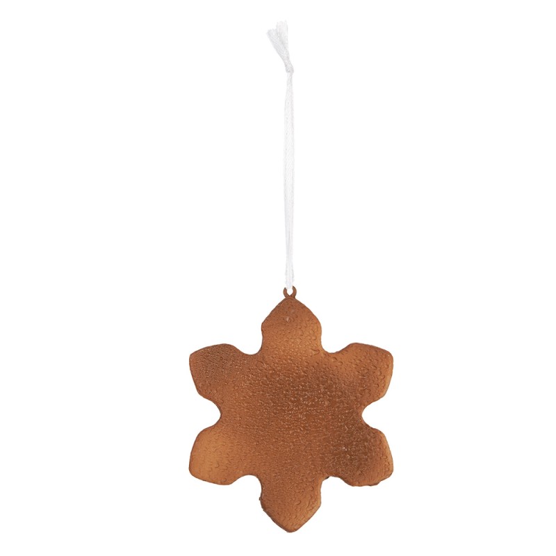 Clayre & Eef Christmas Ornament Snowflake 9x1x10 cm White Plastic