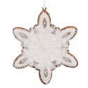 Clayre & Eef Christmas Ornament Snowflake 9x1x10 cm White Plastic
