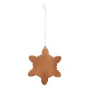 Clayre & Eef Christmas Ornament Snowflake 9x1x10 cm White Plastic