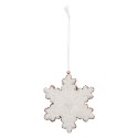 Clayre & Eef Kersthanger Sneeuwvlok 9x1x10 cm Wit Kunststof