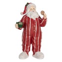 Clayre & Eef Kerstdecoratie Beeld Kerstman 18x11x31 cm Rood Kunststof