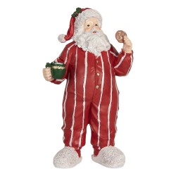 Clayre & Eef Kerstdecoratie Beeld Kerstman 18x11x31 cm Rood Kunststof