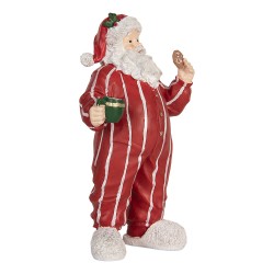 Clayre & Eef Kerstdecoratie Beeld Kerstman 18x11x31 cm Rood Kunststof