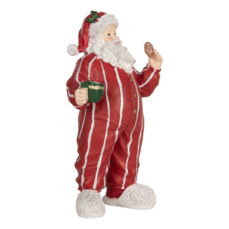Clayre & Eef Kerstdecoratie Beeld Kerstman 18x11x31 cm Rood Kunststof