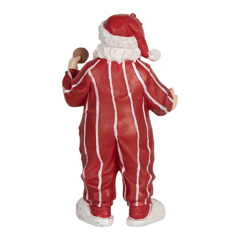 Clayre & Eef Kerstdecoratie Beeld Kerstman 18x11x31 cm Rood Kunststof
