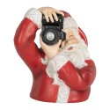 Clayre & Eef Kerstdecoratie Beeld Kerstman 21x17x22 cm Rood Kunststof Camera