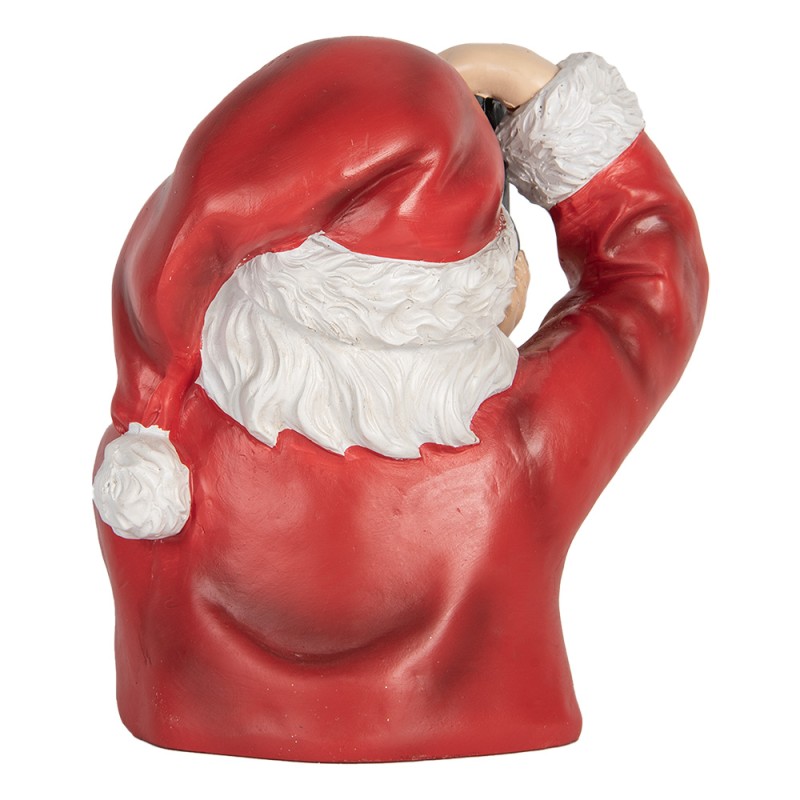 Clayre & Eef Kerstdecoratie Beeld Kerstman 21x17x22 cm Rood Kunststof Camera