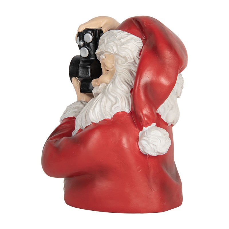 Clayre & Eef Kerstdecoratie Beeld Kerstman 21x17x22 cm Rood Kunststof Camera