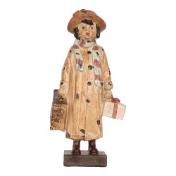Clayre & Eef Decoratie Beeld Kind 14x9x27 cm Bruin Kunststof