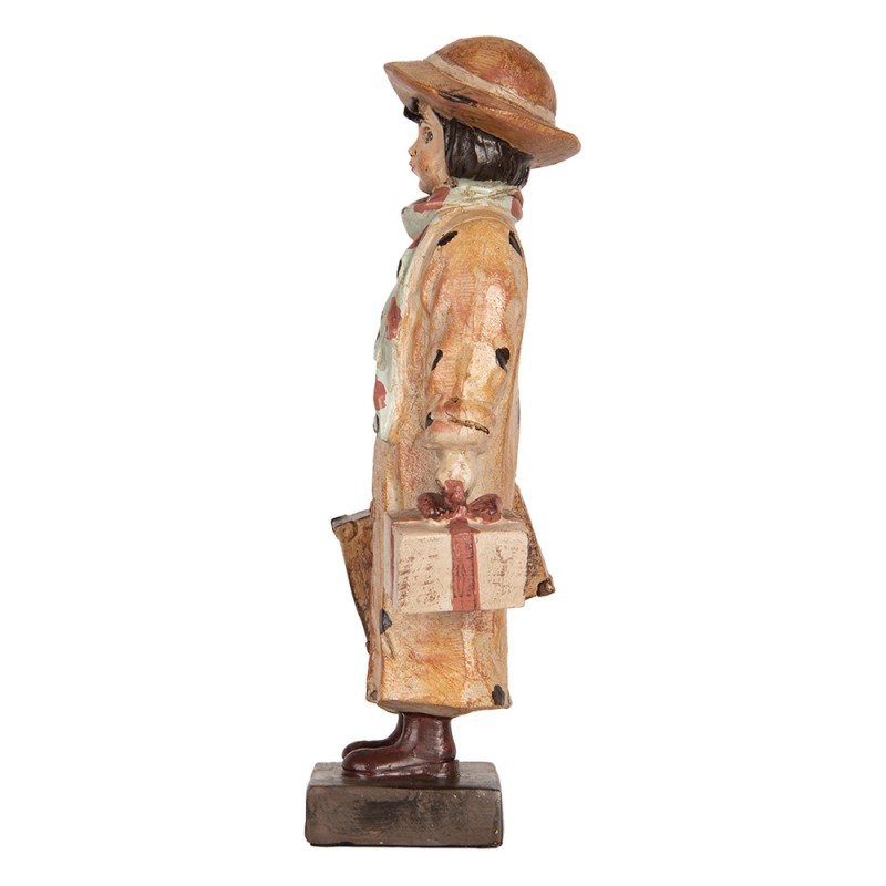 Clayre & Eef Decoratie Beeld Kind 14x9x27 cm Bruin Kunststof