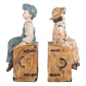 Clayre & Eef Boekensteunen Set van 2 Kinderen 19x10x22 cm Bruin Kunststof