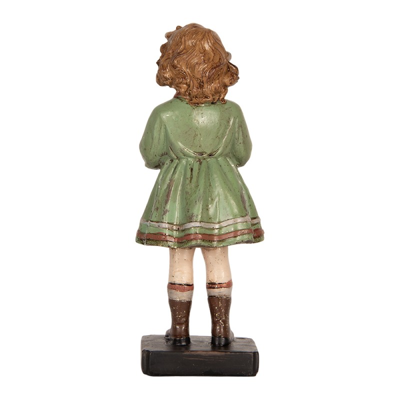 Clayre & Eef Decoratie Beeld Kind 9x8x21 cm Groen Kunststof