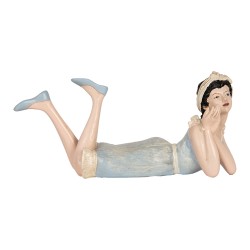Clayre & Eef Statuetta decorativa Donna 26x12x9 cm Beige Plastica