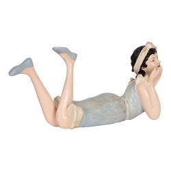 Clayre & Eef Statuetta decorativa Donna 26x12x9 cm Beige Plastica