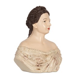 Clayre & Eef Decoratie Beeld Vrouw 18x11x21 cm Beige Kunststof